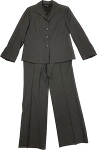 Lafayette 148 NY Woman’s Grey Virgin Wool Pant Suit 3 Button Blazer Size 10 READ - Picture 1 of 20