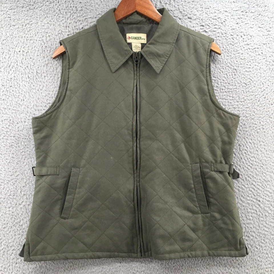 Gander Mountain Chaleco Acolchado Chaqueta Mujer Grande Cremallera Completa Cuello Verde Foto 1 de 4