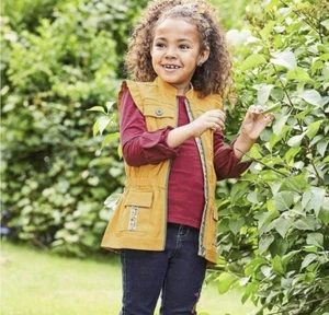 Matilda Jane Yellow Mustard Shoot for the Stars Zip Up Vest Size 8 - Picture 1 of 8