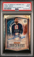 2022-23 topps merlin chrome UCC LIONEL MESSI sorcerers AUTO superfractor  1 of 1