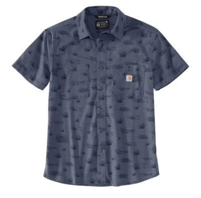 Camisa Carhartt Para Hombre 105701 Resistente Flex Calce Relajado Ligera Azul Mediana Foto 1 de 4