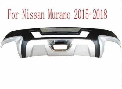 Auto For Nissan Murano 15-18 Black-Silver Rear Bumper Lip Spoiler Bodykit Refit - Image 1 of 4