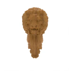 Figura vintage cabeza de león mecenas madera tallada montaje en pared estante aplique - Imagen 1 de 5