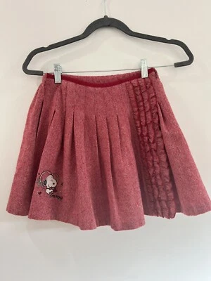 Snoopy Peanut Skirt Red Wool Mini Size 10-12 Years old - Image 1 of 4