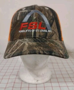 FSL Forklifts Of St Louis Camo Trucker Cap Mütze grün orange verstellbar - Bild 1 von 6