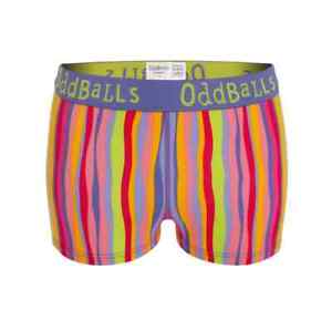 OddBalls Underwear Female Tutti Booty stripe Boxer Shorts brand new in bag UK12