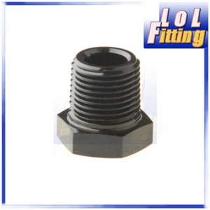 3/8'' NPT Plug Fitting Hex Head Plug Fuel Adapter Aluminum Black - Picture 1 of 5