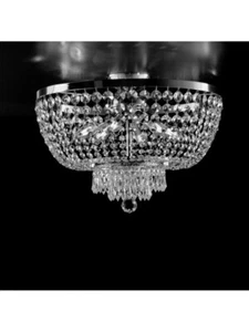 Plafoniera  da soffitto moderna design con cristallo trasparente cromato  - Picture 1 of 1