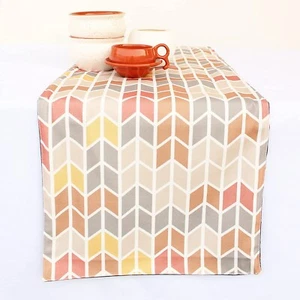 Cotton Canvas Geometrical Printed 6 Seater Table Runner (13 X 72 Inches) - Picture 1 of 4