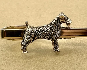Vintage Fox Terrier Tie Clip Bar Men’s Accessory Gold Tone - Picture 1 of 5