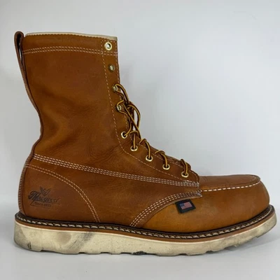 Botas de trabalho Thorogood 804-4208 masculinas 8" couro Moc biqueira de segurança de aço tamanho 12 2E - Imagem 1 de 4