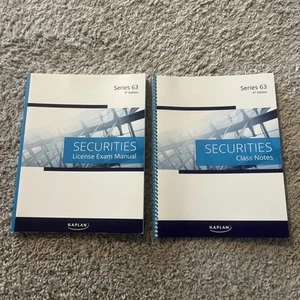 Kaplan Securities Series 63-9th Edition-License Exam Manual&Class Notes 2021 - Picture 1 of 5