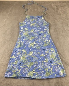 Hollister Women’s Halter Dress Small Blue Green Paisley Casual Beach C13 - Picture 1 of 11