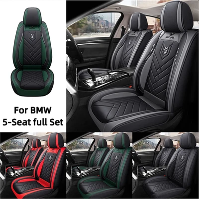 Juego completo de funda de asiento de cuero PU para BMW Serie 1 2 F20 E88 E82 E87 G87 F44 5 asientos Foto 1 de 4