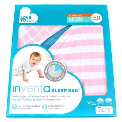 Saco de dormir para bebé Love to Dream inVENTA 4-12 M rosa claro 0,5 TOG etapa 3 ligero Foto 1 de 4