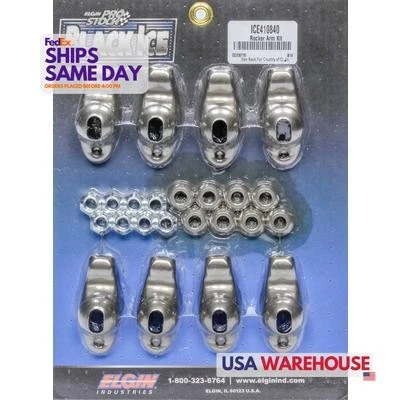 Elgin ICE410840, Set of 8 SBC B/I Rocker Arm Kit 1.50 Ratio 3/8 Stud Steel Perfo - Image 1 of 4