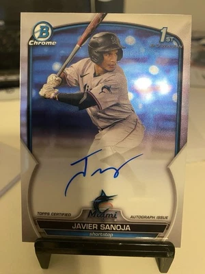 2023 Bowman Chrome Prospect Autographs Javier Sanoja #CPA-JSJ 1st Bowman Auto - Image 1 of 2