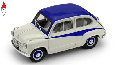 1/43 BRUMM FIAT 600 750 DERIVAZIONE ABARTH 1956 GREY BLUE - Immagine 1 di 3