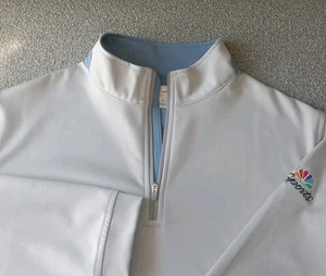 Peter Millar Perth Performance 1/4 Zip Men's L Gray Stretch NBC Sports Golf EUC - Picture 1 of 13