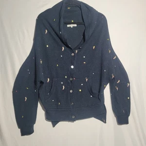 Cárdigan Tsumori Chisato Mujer M Patrón Cohete Raro Diseño Abstracto  - Imagen 1 de 14