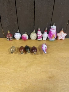 13 VTG PAINTED MILK GLASS~FIGURAL CHRISTMAS LIGHT BULB Santa Snowman Untested - Picture 1 of 20