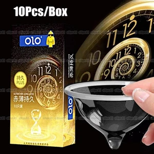 10Pcs Ultra Thin Latex Condoms Penis Sleeves For Men Particles Sensitive Condom - Picture 1 of 13