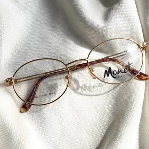 Occhiali da vista Monet ovali metallo oro MT-64 Marine 51 18 140 nuovi vintage - Foto 1 di 8