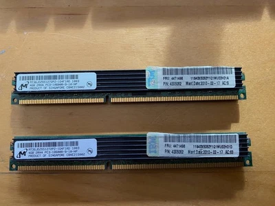 8GB RAM - 2X Micron MT36JDZS51272PZ-1G4F1AD 1003 - 4GB 2RX4 PC3-10600R-9-10-NP   - Image 1 of 2