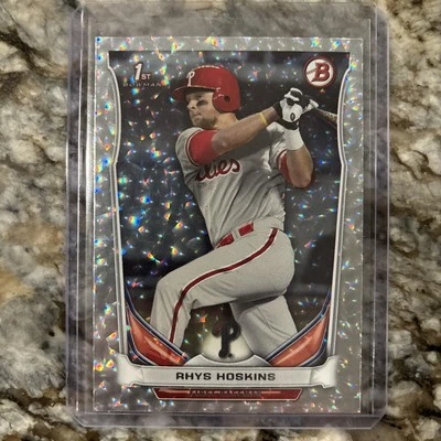 2014 Bowman Draft RHYS HOSKINS 1st Prospect Silver Ice Parallel #DP122 Phillies - Image 1 of 2