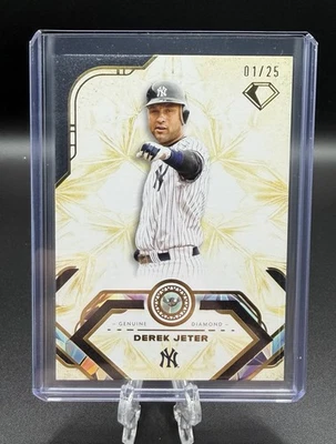 2025 Topps Diamond Icons Derek Jeter Genuine Diamond #1/25 Yankees Bookend - Image 1 of 2