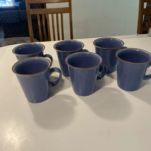 (6) Denby Langley Juice Berry (Blue) Mugs 3 3/4" - Picture 1 of 10