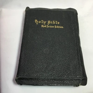 HOLY BIBLE National Bible Press Pronouncing Red Letter KJV 1930's Thumb Tabs - Imagen 1 de 13
