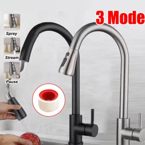 360° Kitchen Sink Mixer Taps Pull Out Spout Spray Single Lever Modern Mono Tap | - Picture 1 of 21