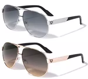 Khan Designer Pilot Sunglasses L Large Black Retro UV400 Big Mens Ladies Boys - Picture 1 of 13