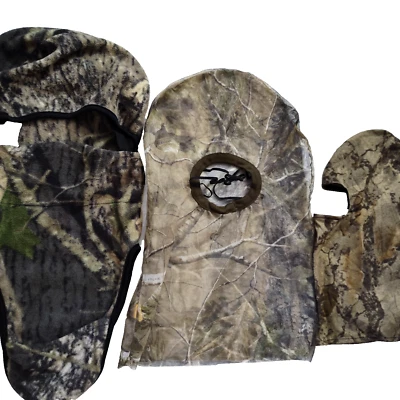 Camouflage Hunting Balaclava Fleece, Mesh & Face Mask Winter Warm Camo Gear 3pc - Image 1 of 4