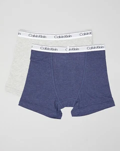 Calvin Klein Boys Modern Cotton Stretch Boxer Brief, Blue/Grey, Size XS (4-5) - Picture 1 of 2