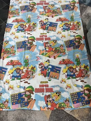 Rare Vintage Mario Zelda Nintendo Single Duvet Cover Pillowcase 1992... - Image 1 of 4