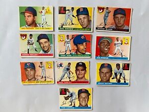 1955 Topps Baseball Set Break Lot of 10 Cards | Big Card Auction Now | Lot C
