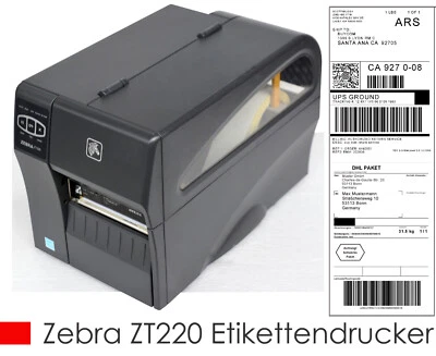 ZEBRA ZT220 Stampante Di Etichette Termodiretta Transfer USB RS-232 LABEL M916 - Immagine 1 di 4