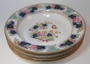 6 cuencos de sopa antiguos John Meir & Son de 10 1/2" con borde de piedra de hierro Metz c1872 en muy buena condición - Imagen 1 de 10
