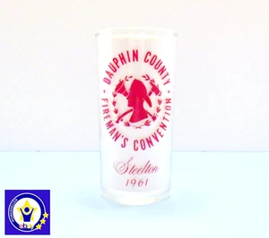 1 bicchiere da bere vintage Dauphin County Steelton 1961 convenzione pompieri - Foto 1 di 2