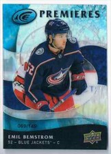 2019-20 ICE PREMIERES RETRO EMIL BEMSTROM ROOKIE 069/149 COLUMBUS BLUE JACKETS