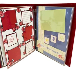 Stampin' Up! Retired Red Fabric 8.5x11" Scrapbook Album & Sample Pages - Picture 1 of 8