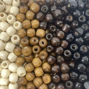 1000 Multicolor Natural Colors Large Hole Macrame Wood Beads 12mm x 10mm Diam... - Picture 1 of 7