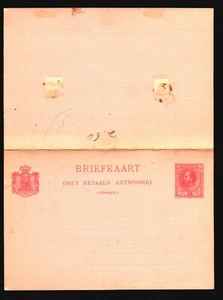 Suriname 1890s 2.5c Reply Card Entire Unused / Pink - Z14977 - Picture 1 of 2