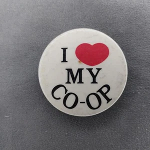 I Love My CO-OP Grocery Farming Vintage 1.5" botón pinback - Imagen 1 de 2