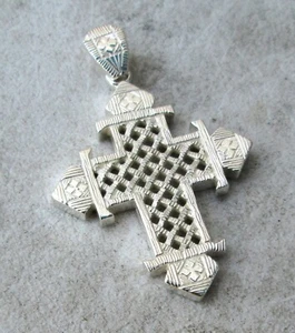 Cruz copta etíope de plata esterlina hecha a mano - Imagen 1 de 4