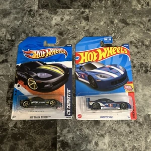 (b23) Hot Wheels 'C6 Corvette #164 Police C6R #233 Blue (2 Car Lot) - Picture 1 of 1