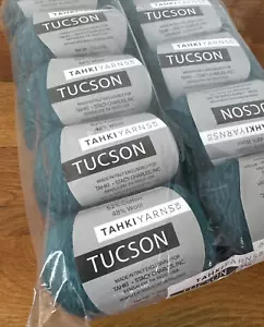 Tahki Yarns TUCSON 48% Wool 52% Cotton 50g Lot / 10 balls - 05 TEAL W/Pattern - Picture 1 of 8