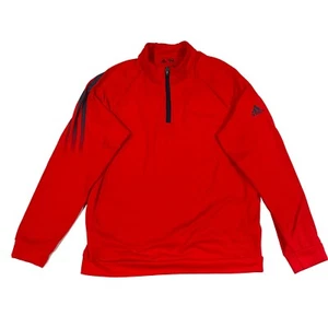 Adidas Quarter Zip Youth Medium Red Long Sleeve Polyester and Spandex EUC - Picture 1 of 5